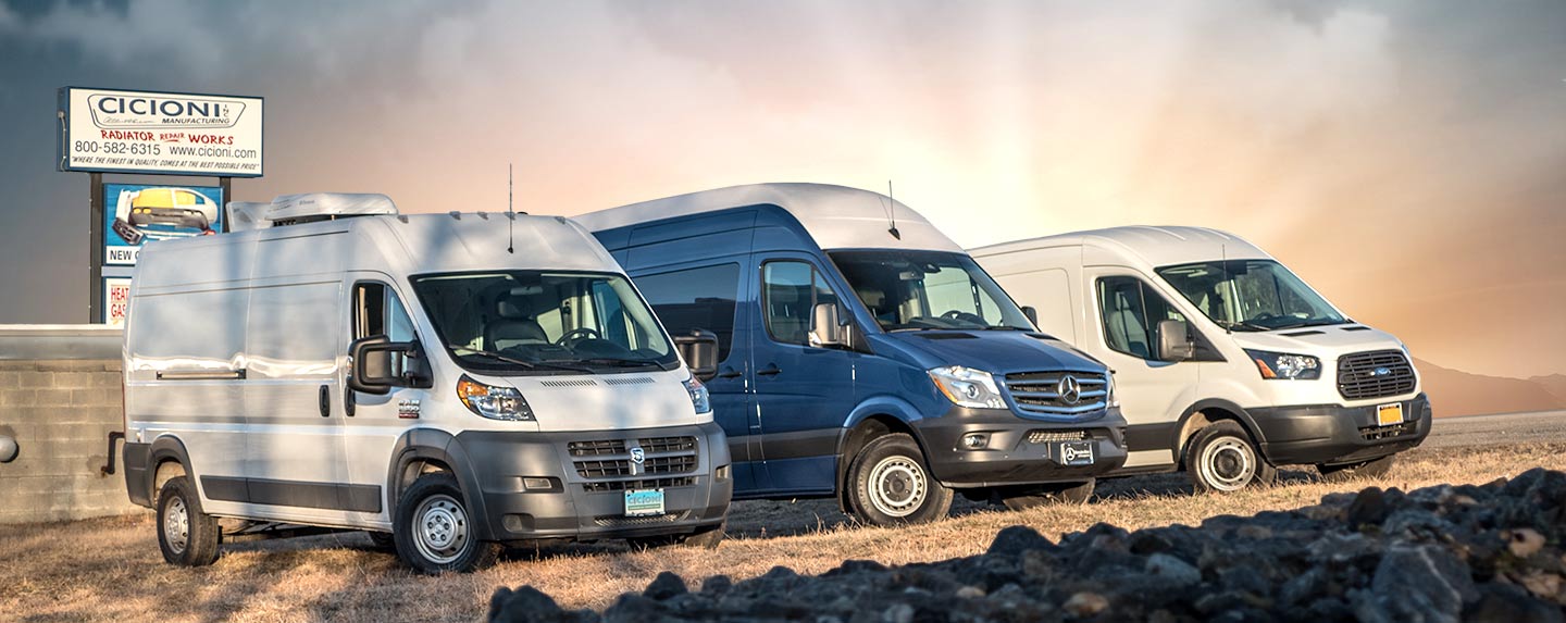 Rear cargo HVAC systems for Sprinter, ProMaster, Transit, and