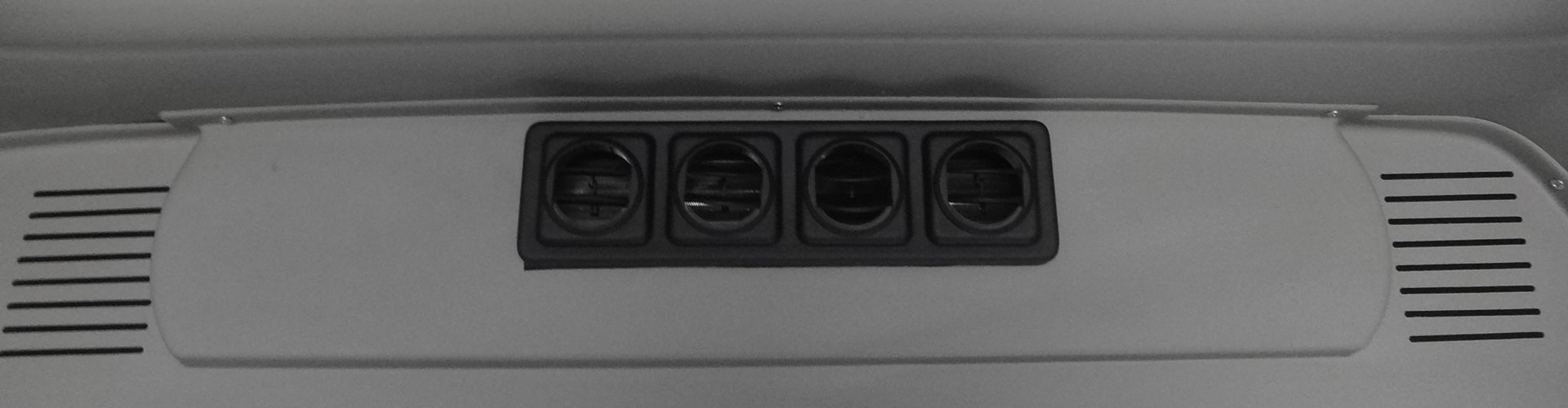 An air distributor integrated into the liner located above the storage area available on passenger van ProMaster vehicles only with optional customer preferred package 21A which includes the overhead storage shelf. Fits only ProMaster 2500 passenger vans with a 159" wheelbase and high roof. An air distributor integrated into the liner located above the storage area available on passenger van ProMaster vehicles only with optional customer preferred package 21A which includes the overhead storage shelf. Fits only ProMaster 2500 passenger vans with a 159" wheelbase and high roof.