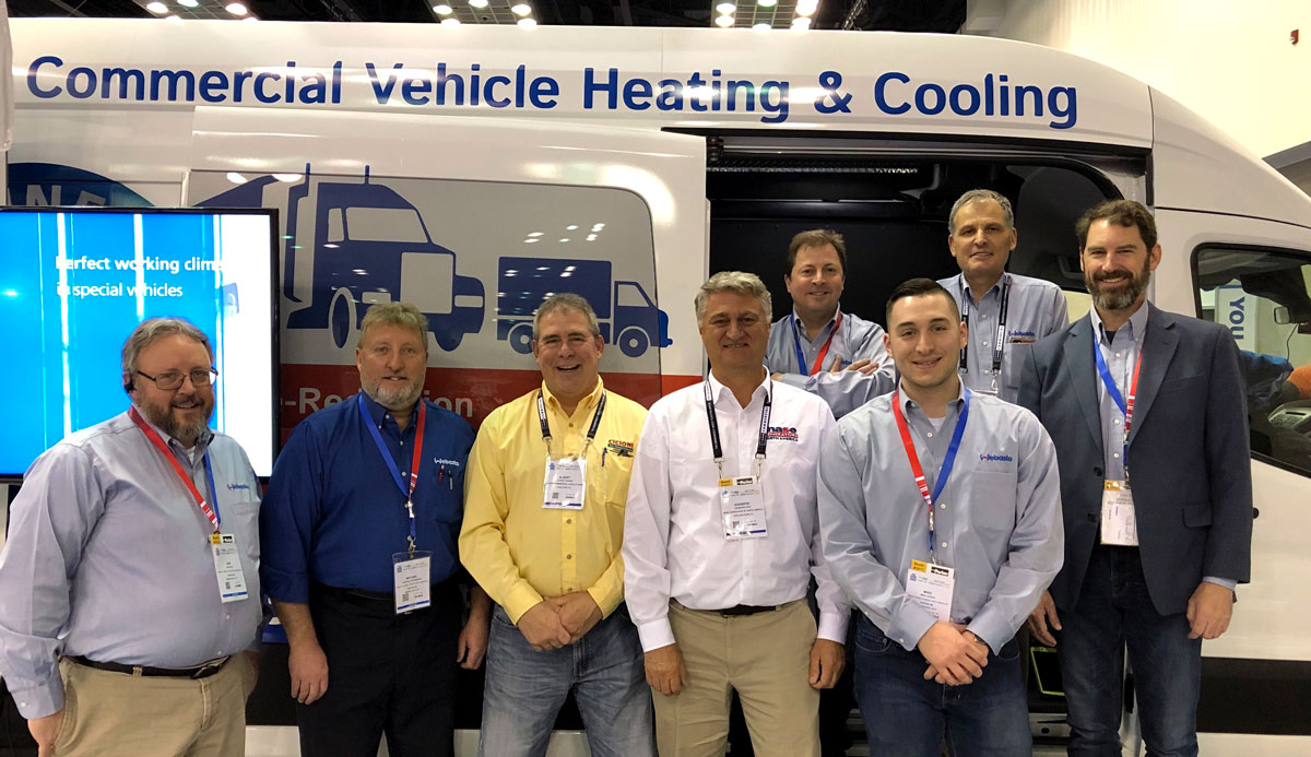 Cicioni Commercial Vehicle HVAC with the Webasto team at the NTEA: Work Truck Show in Indianapolis.