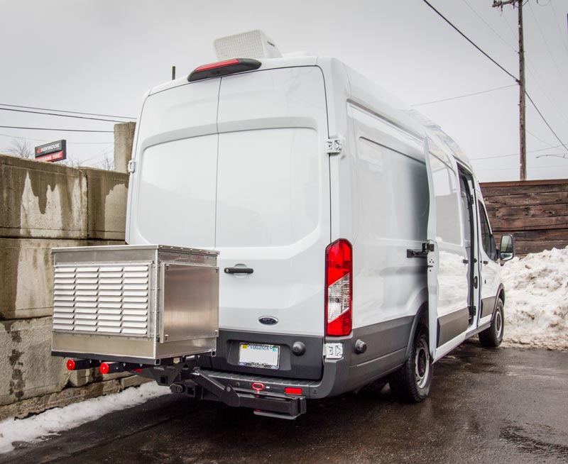 ford transit cargo van with rear ac