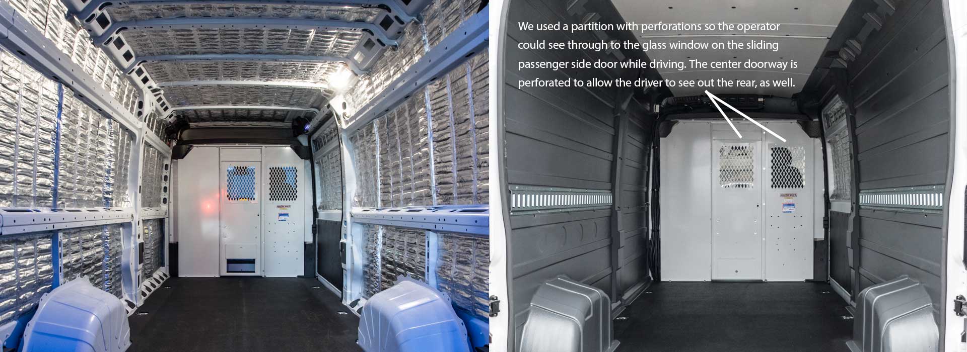 RAM ProMaster insulation installation, before and after van liner and headliner installation. RAM ProMaster insulation installation, before and after van liner and headliner installation.